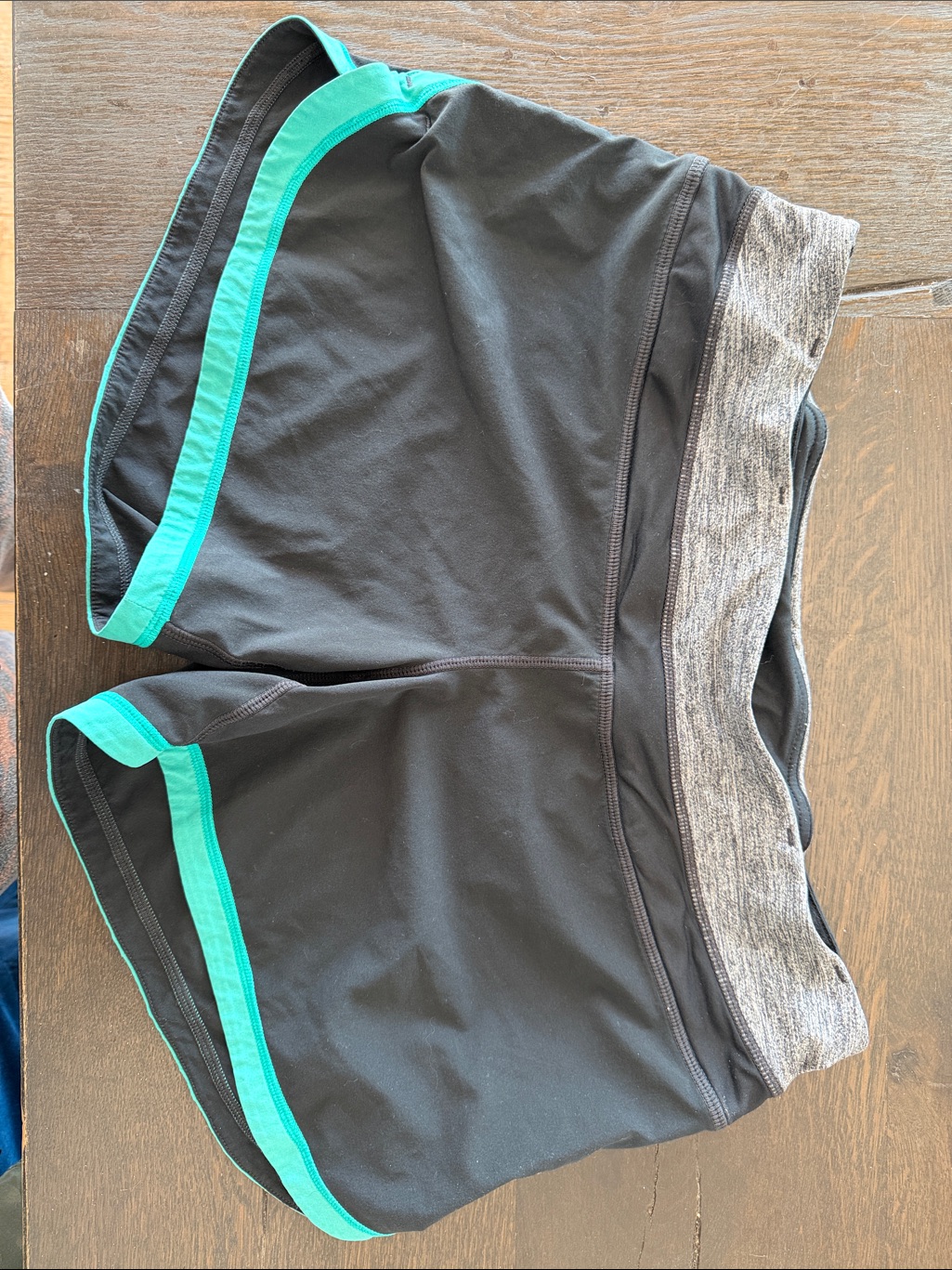 Lululemon Athletica Black Athletic Shorts With Teal Trim